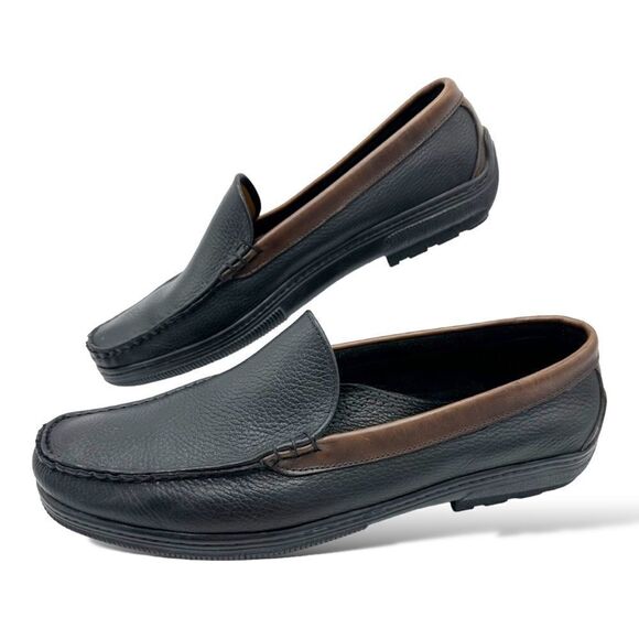 Footjoy‎ Club Casual Brown/Black Pebbled Leather Driving Moc Men's Size 12 C - Picture 3 of 15